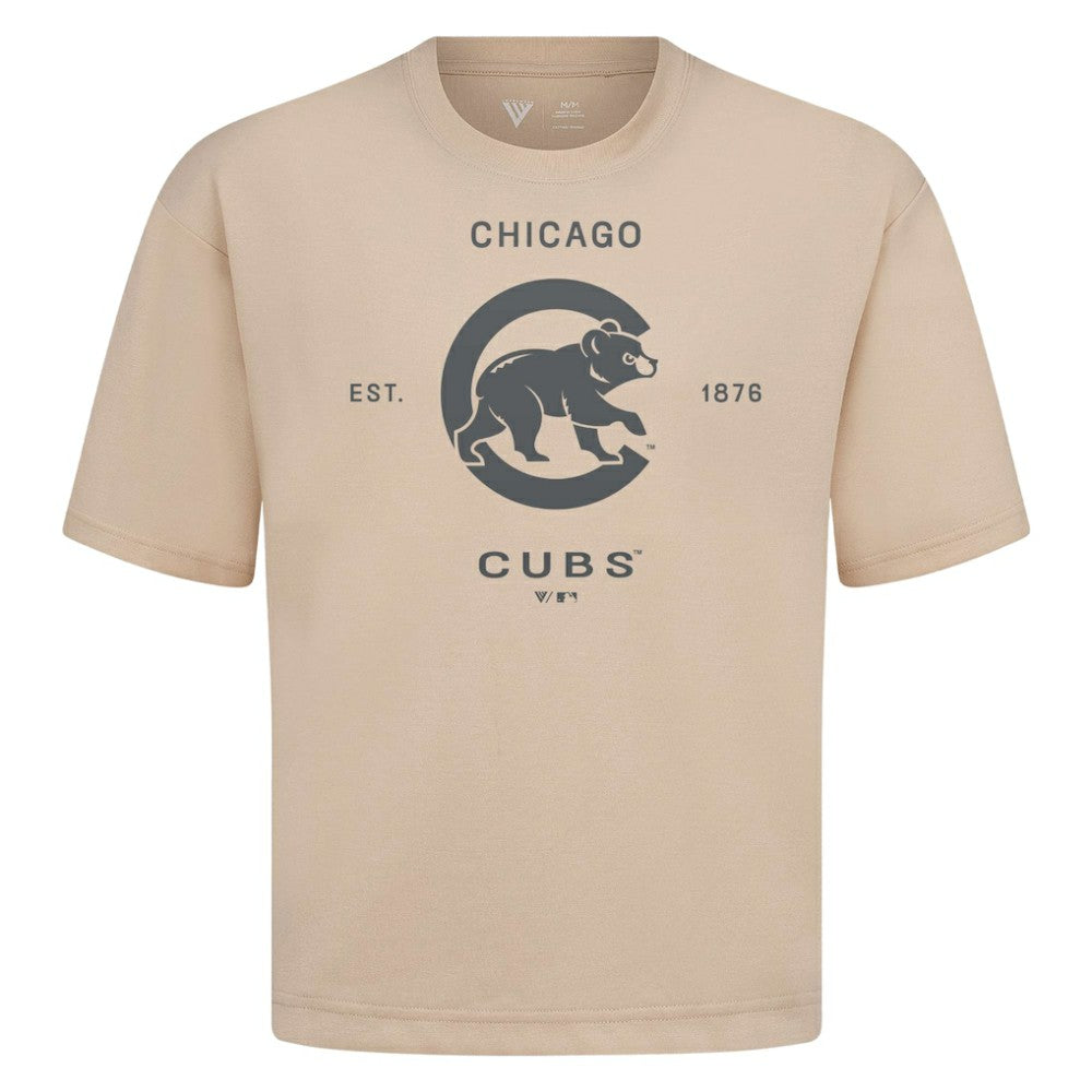Chicago Cubs Levelwear Crossway Oversized Luxe Signature Knit T-Shirt - MLB T-shirts