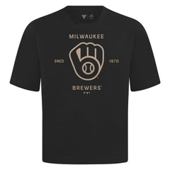 Milwaukee Brewers Levelwear Crossway Oversized Luxe Signature Knit T-Shirt - MLB T-shirts