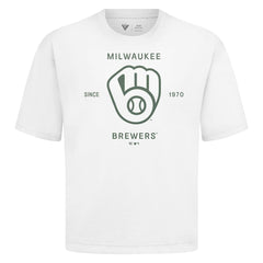 Milwaukee Brewers Levelwear Crossway Oversized Luxe Signature Knit T-Shirt - MLB T-shirts