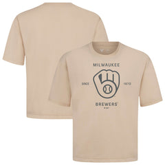 Milwaukee Brewers Levelwear Crossway Oversized Luxe Signature Knit T-Shirt - MLB T-shirts