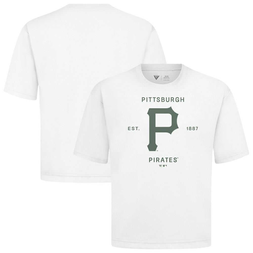 Pittsburgh Pirates Levelwear Crossway Oversized Luxe Signature Knit T-Shirt - MLB T-shirts