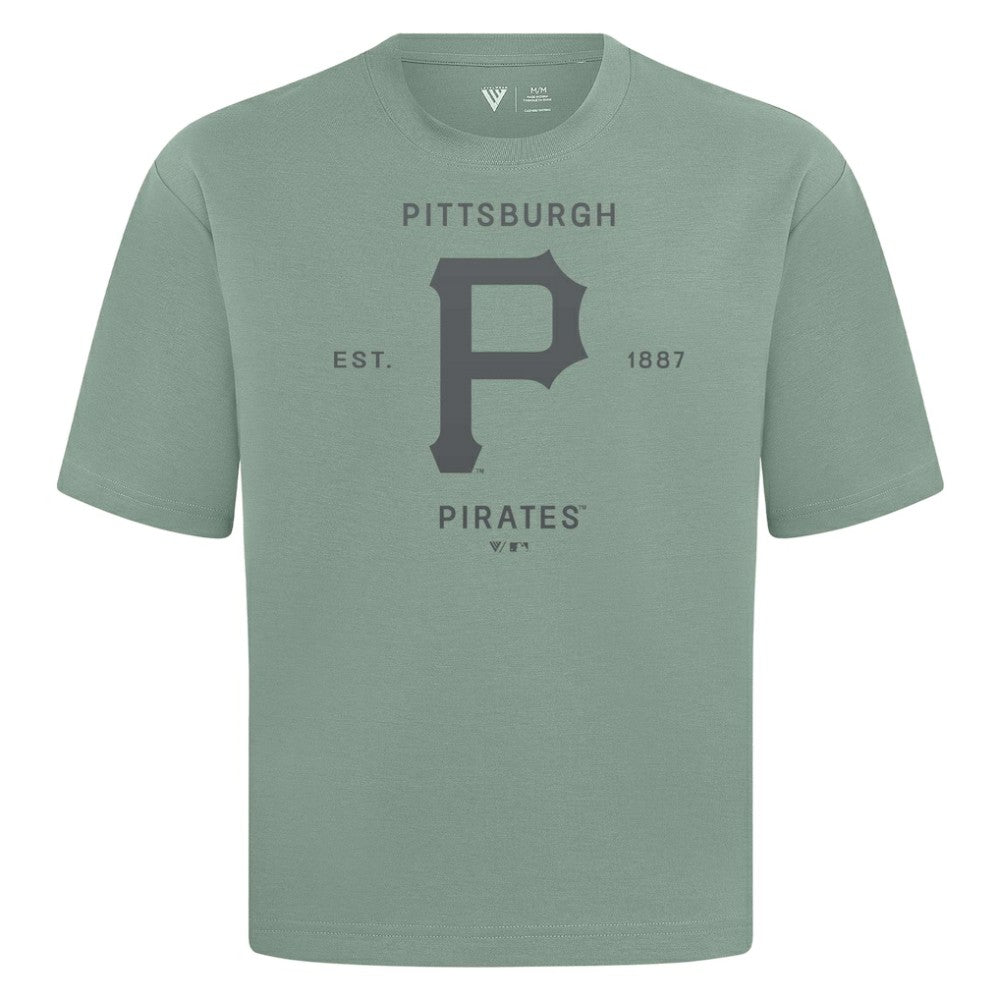Pittsburgh Pirates Levelwear Crossway Oversized Luxe Signature Knit T-Shirt - MLB T-shirts
