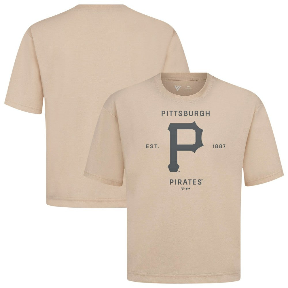 Pittsburgh Pirates Levelwear Crossway Oversized Luxe Signature Knit T-Shirt - MLB T-shirts