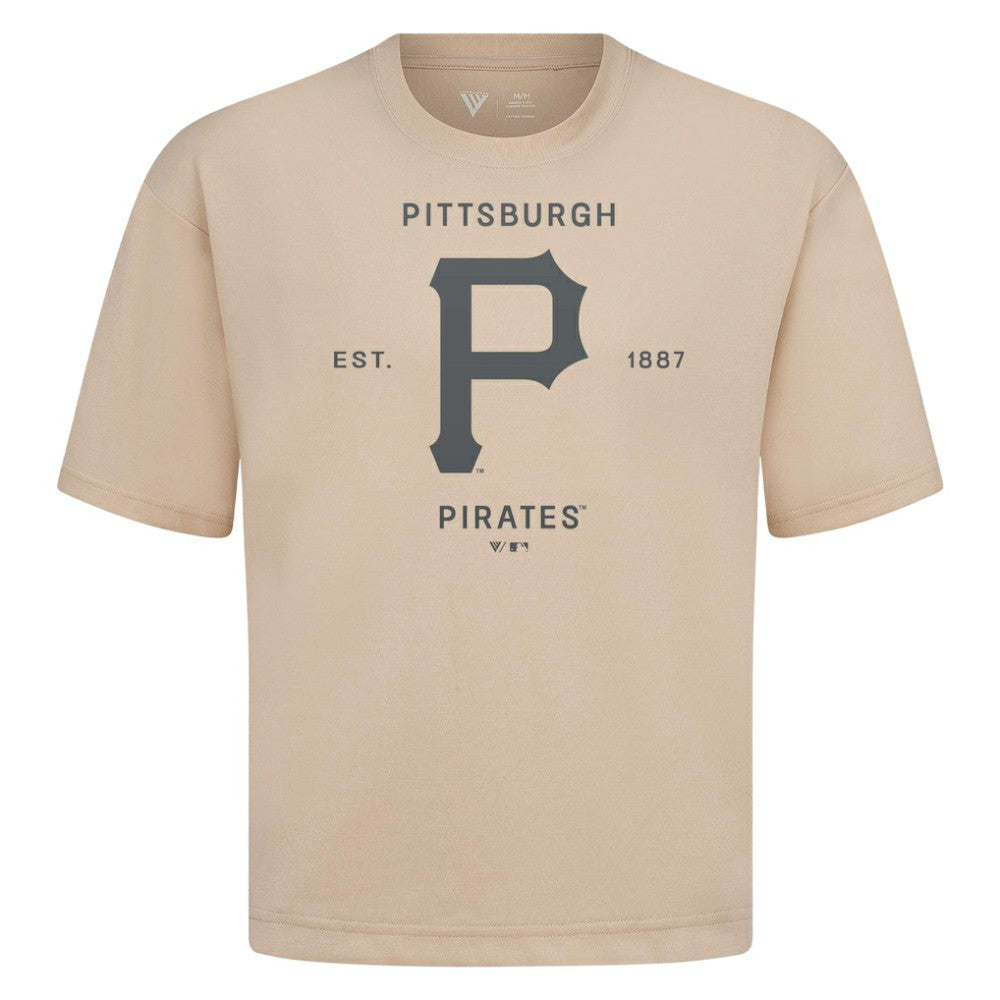 Pittsburgh Pirates Levelwear Crossway Oversized Luxe Signature Knit T-Shirt - MLB T-shirts
