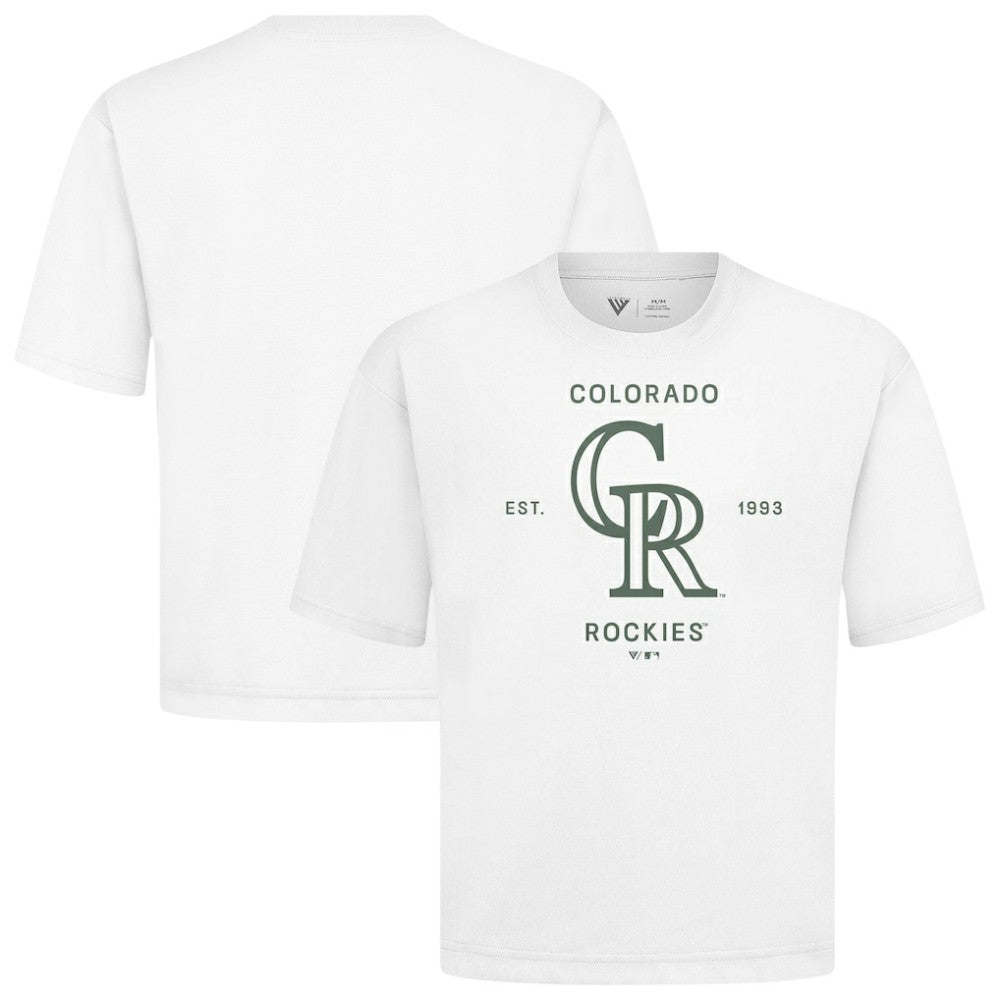 Colorado Rockies Levelwear Crossway Oversized Luxe Signature Knit T-Shirt - MLB T-shirts