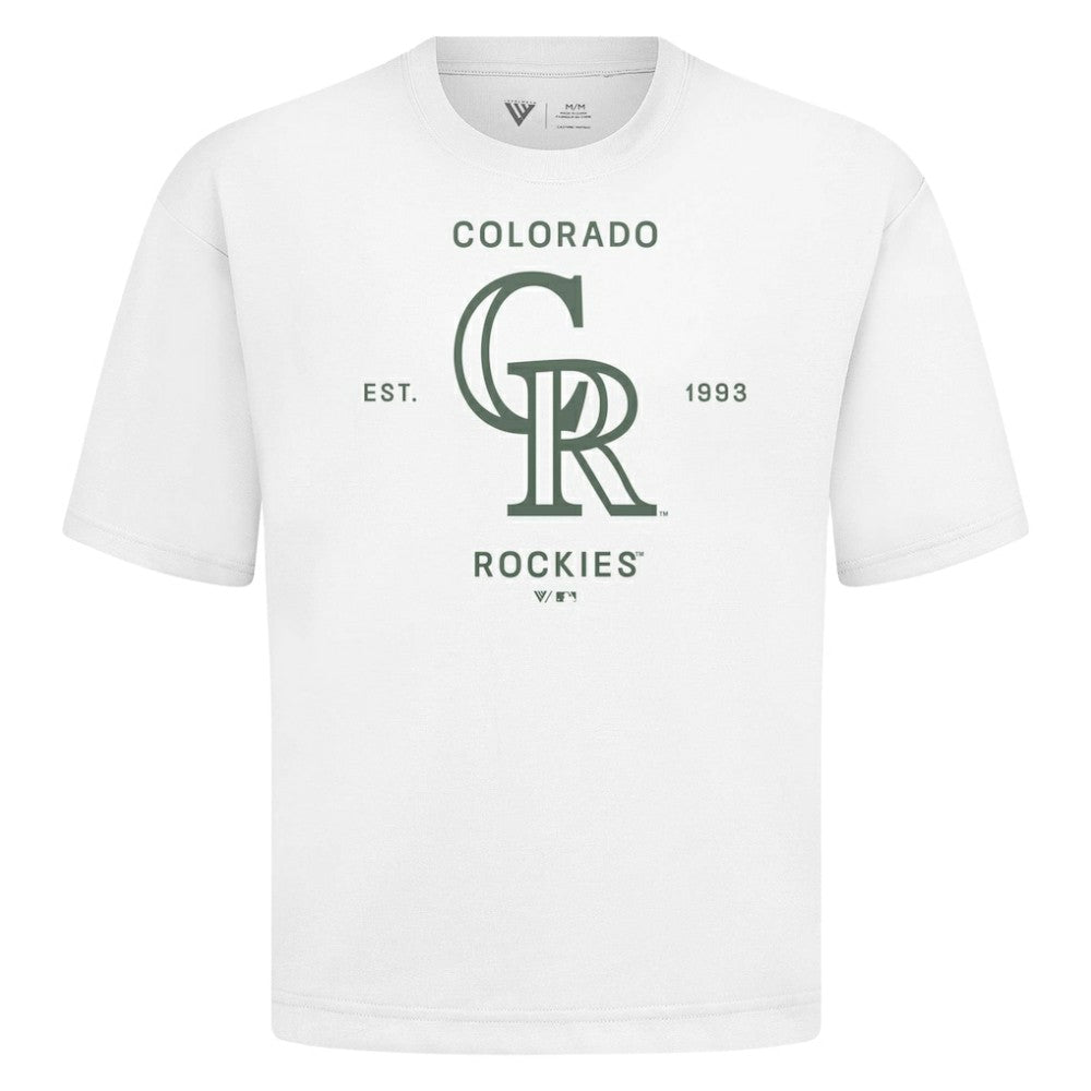 Colorado Rockies Levelwear Crossway Oversized Luxe Signature Knit T-Shirt - MLB T-shirts