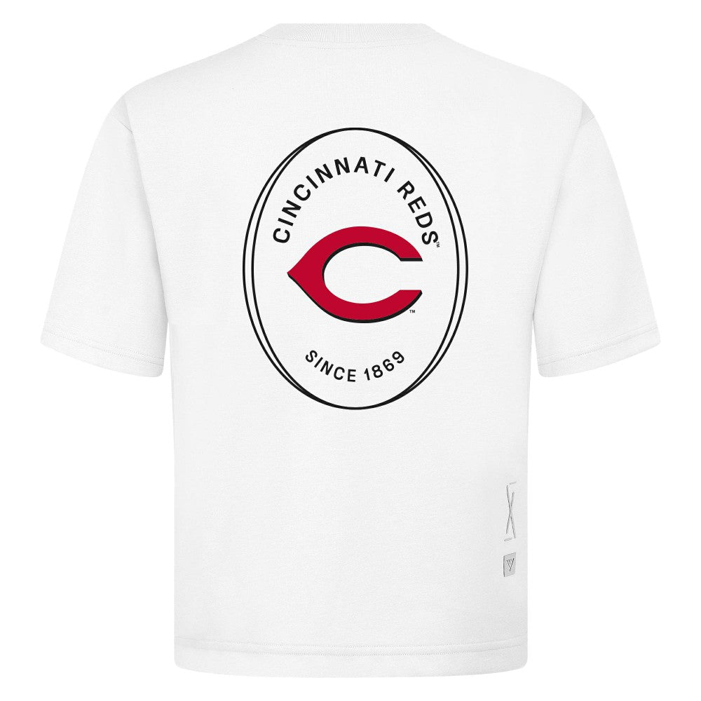 Cincinnati Reds Levelwear Signet Oversized Luxe Signature Knit T-Shirt - MLB T-shirts