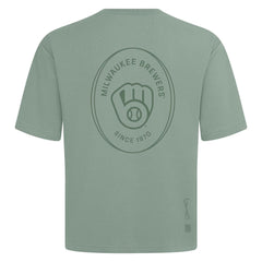 Milwaukee Brewers Levelwear Signet Oversized Luxe Signature Knit T-Shirt - MLB T-shirts