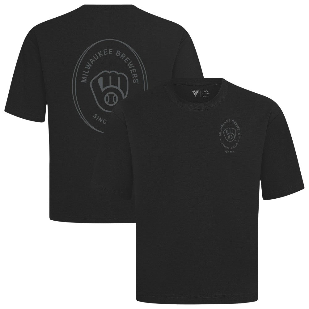 Milwaukee Brewers Levelwear Signet Oversized Luxe Signature Knit T-Shirt - MLB T-shirts