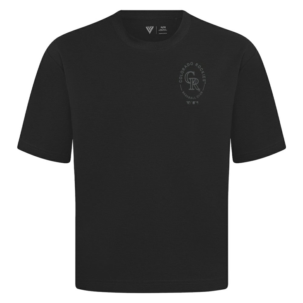 Colorado Rockies Levelwear Signet Oversized Luxe Signature Knit T-Shirt - MLB T-shirts