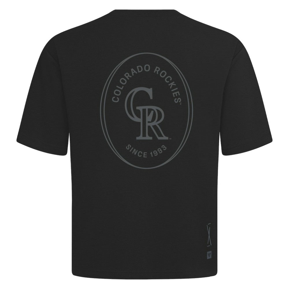 Colorado Rockies Levelwear Signet Oversized Luxe Signature Knit T-Shirt - MLB T-shirts