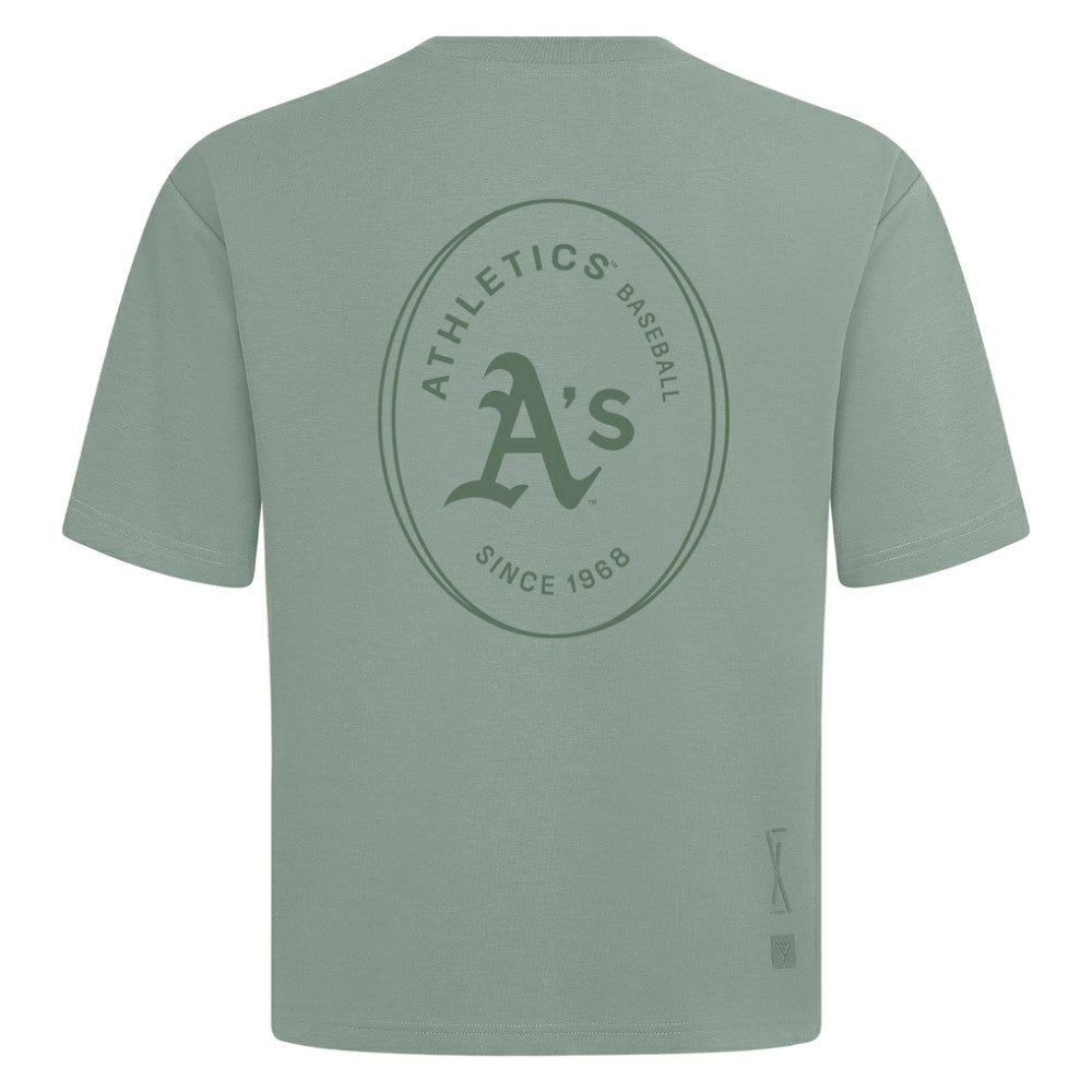 Athletics Levelwear Signet Oversized Luxe Signature Knit T-Shirt - MLB T-shirts