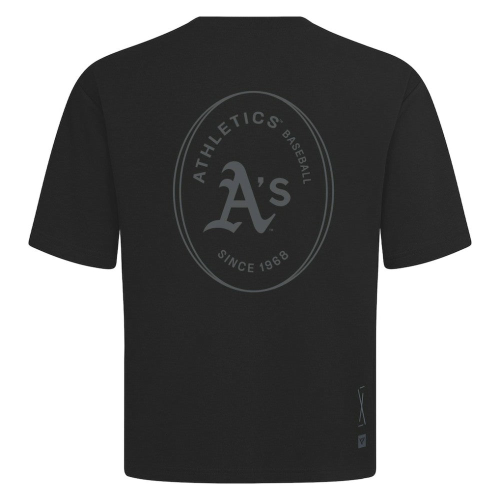 Athletics Levelwear Signet Oversized Luxe Signature Knit T-Shirt - MLB T-shirts