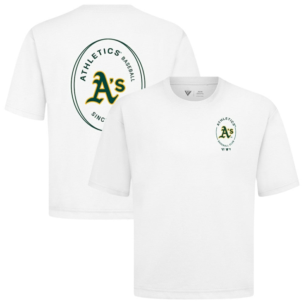 Athletics Levelwear Signet Oversized Luxe Signature Knit T-Shirt - MLB T-shirts