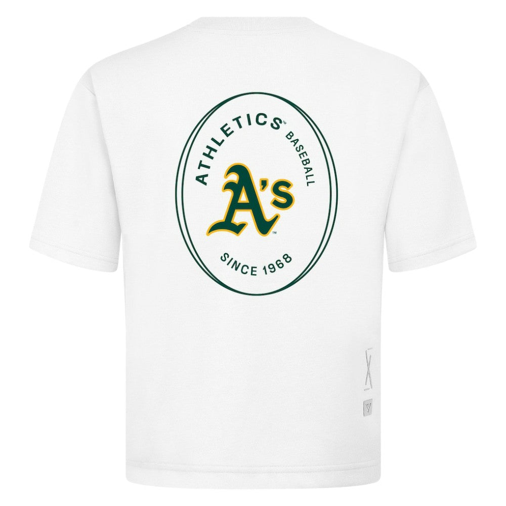 Athletics Levelwear Signet Oversized Luxe Signature Knit T-Shirt - MLB T-shirts