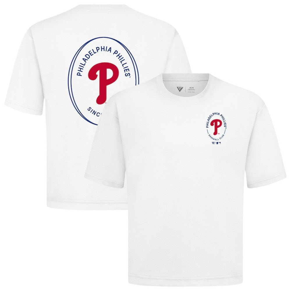 Philadelphia Phillies Levelwear Signet Oversized Luxe Signature Knit T-Shirt - MLB T-shirts