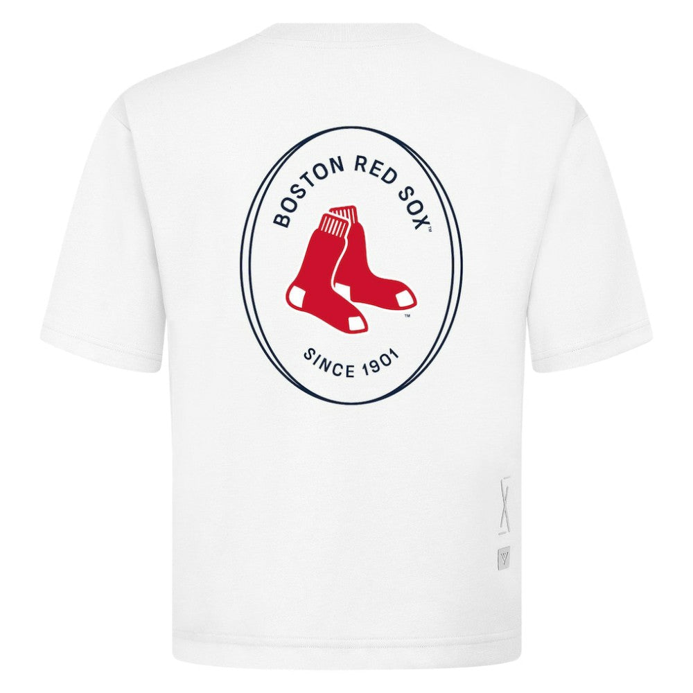Boston Red Sox Levelwear Signet Oversized Luxe Signature Knit T-Shirt - MLB T-shirts