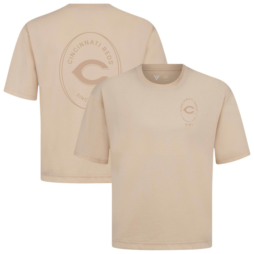 Cincinnati Reds Levelwear Register Oversized Luxe Signature Knit T-Shirt - MLB T-shirts