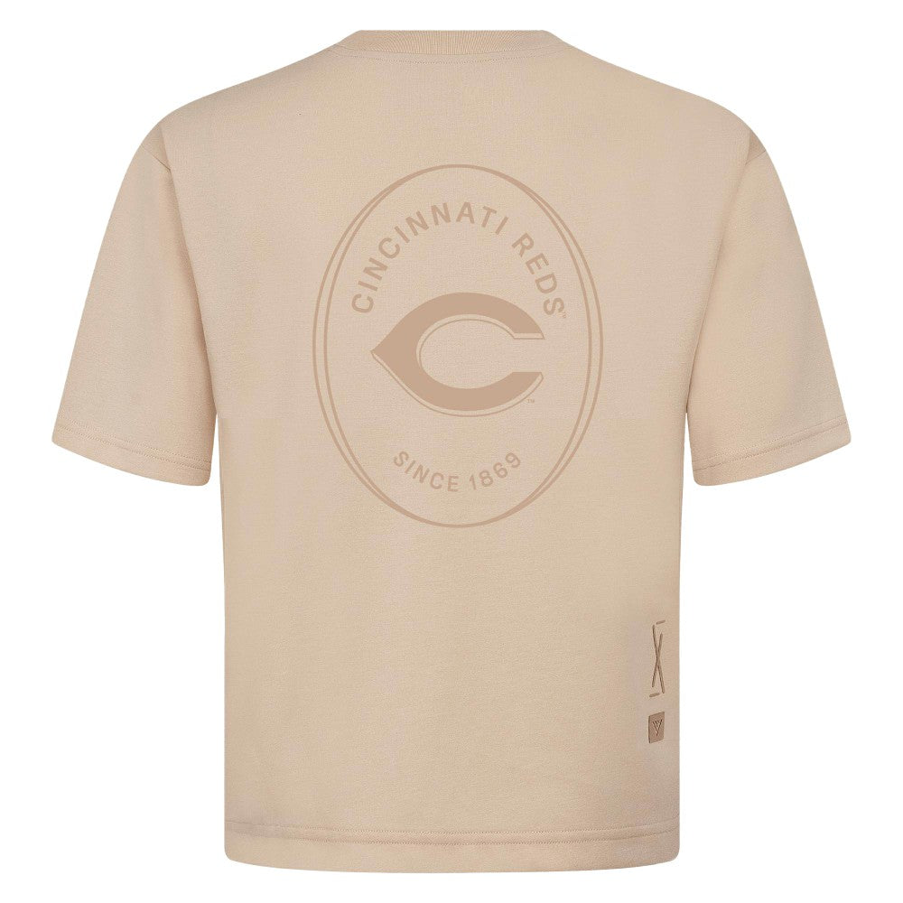 Cincinnati Reds Levelwear Register Oversized Luxe Signature Knit T-Shirt - MLB T-shirts