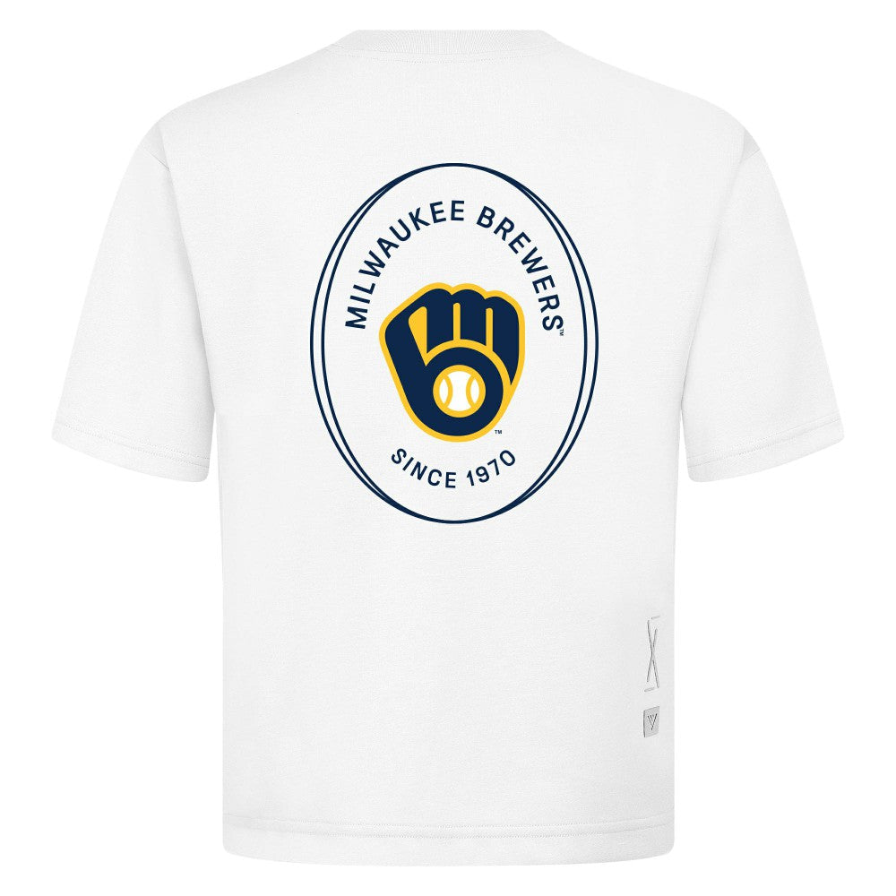 Milwaukee Brewers Levelwear Register Oversized Luxe Signature Knit T-Shirt - MLB T-shirts
