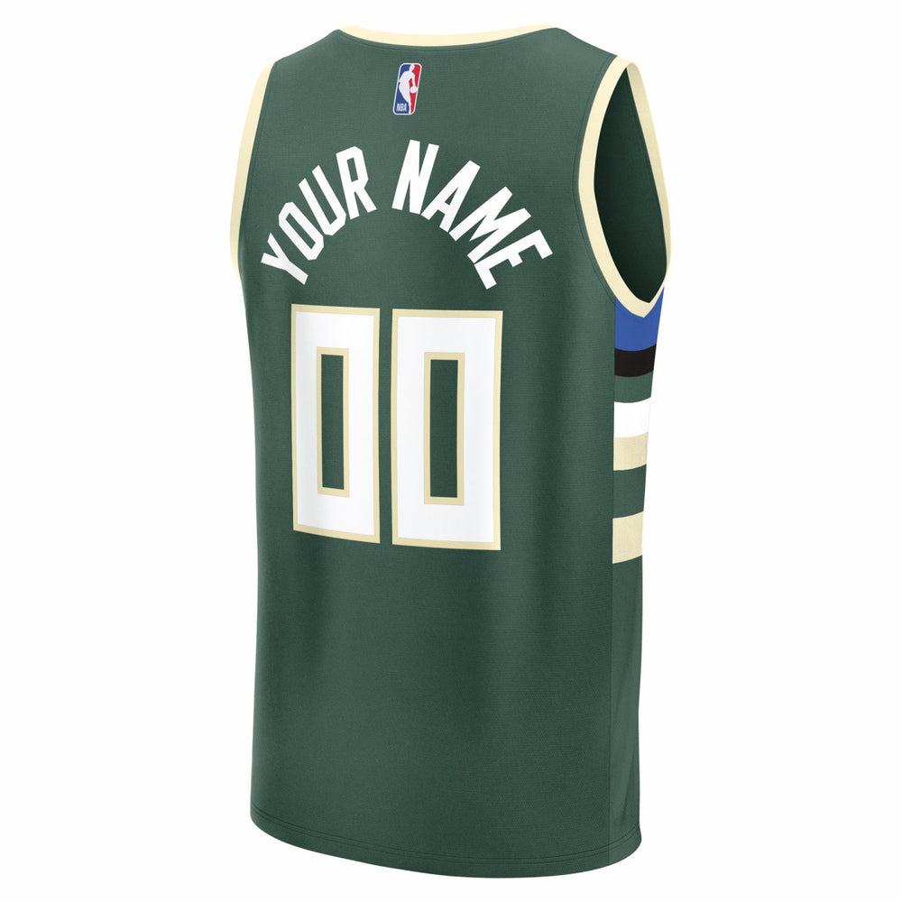 Green Milwaukee Bucks Youth Fast Break Custom Replica Jersey | NBA