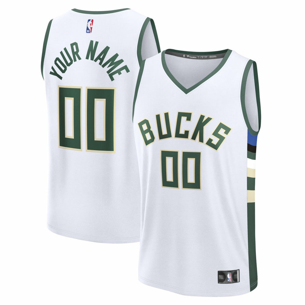 White Milwaukee Bucks Fast Break Custom Jersey | NBA