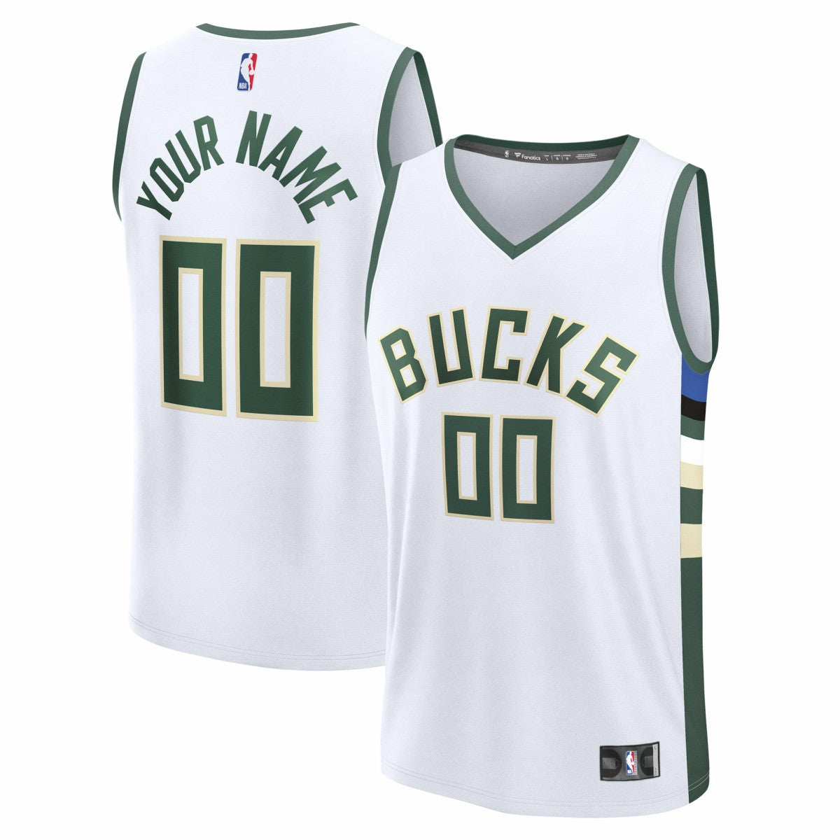White Milwaukee Bucks Fast Break Custom Jersey | NBA