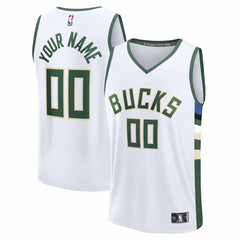 White Milwaukee Bucks Fast Break Custom Jersey | NBA