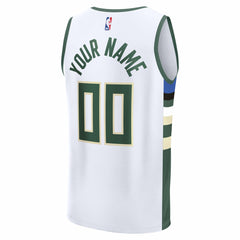 White Milwaukee Bucks Fast Break Custom Jersey | NBA