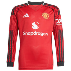 Manchester United Youth Home 2025/26 Replica Long Sleeve Jersey