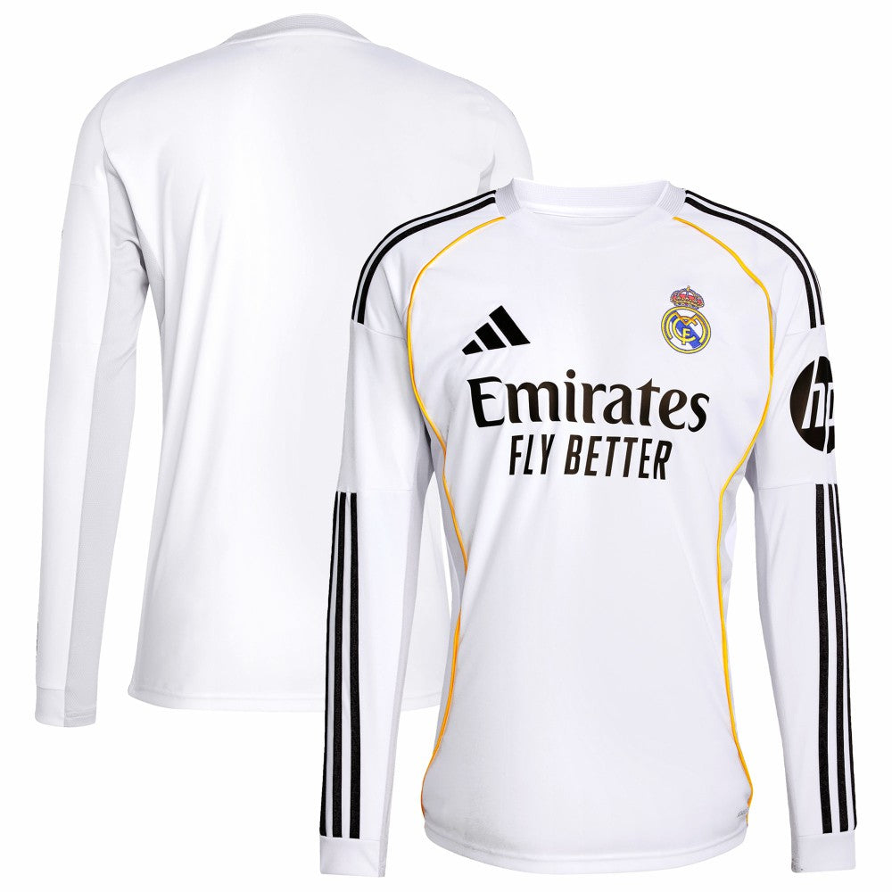 Real Madrid 2025/26 Home Replica Long Sleeve Jersey