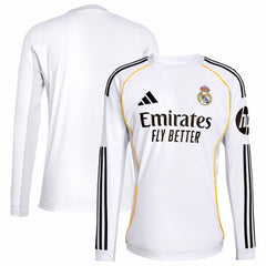 Real Madrid 2025/26 Home Replica Long Sleeve Jersey