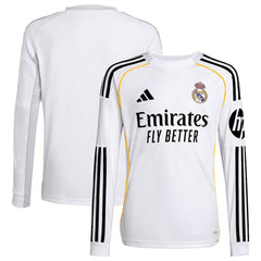 Real Madrid Youth 2025/26 Home Replica Long Sleeve Jersey