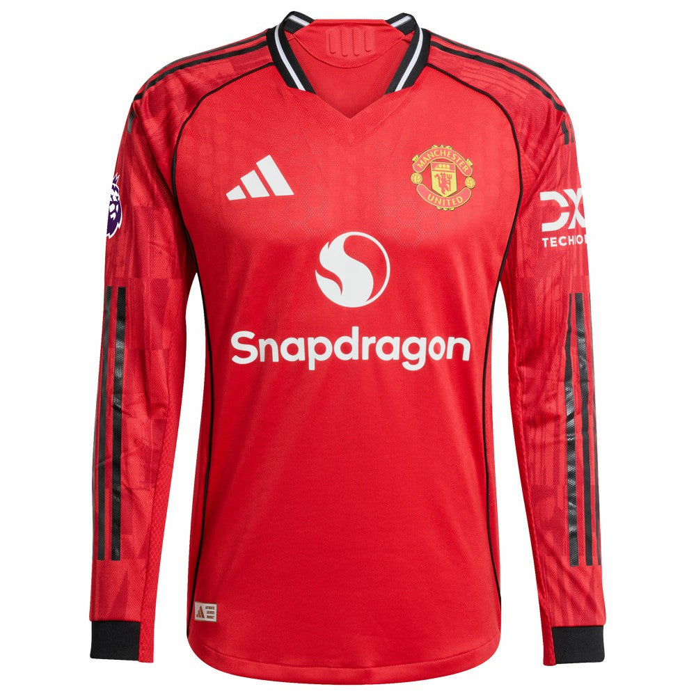 Manchester United Home 2025/26 Custom Long Sleeve Jersey