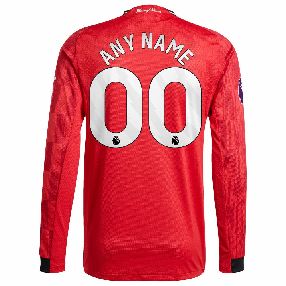Manchester United Home 2025/26 Custom Long Sleeve Jersey