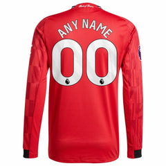 Manchester United Home 2025/26 Custom Long Sleeve Jersey
