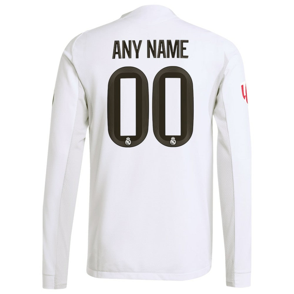 Real Madrid 2025/26 Home Long Sleeve Custom Jersey