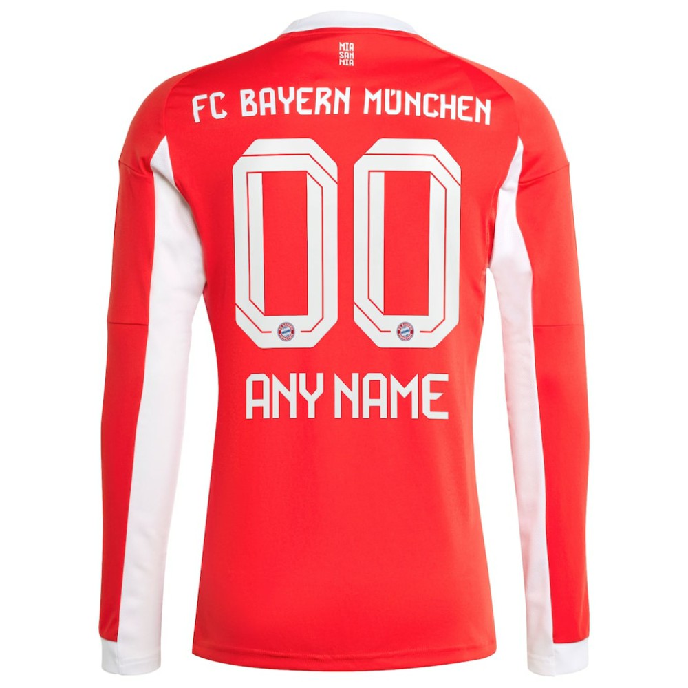 Bayern Munich 2025/26 Home Replica Long Sleeve Custom Jersey
