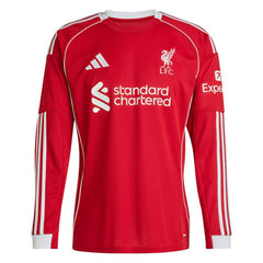 Liverpool 2025/26 Home Custom Replica Long Sleeve Jersey