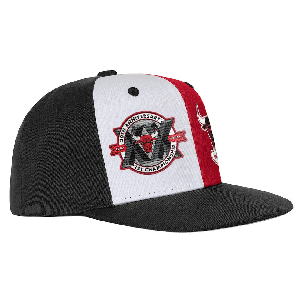 Black Chicago Bulls Youth 20th Anniversary Duo Front Snapback Hat | NBA