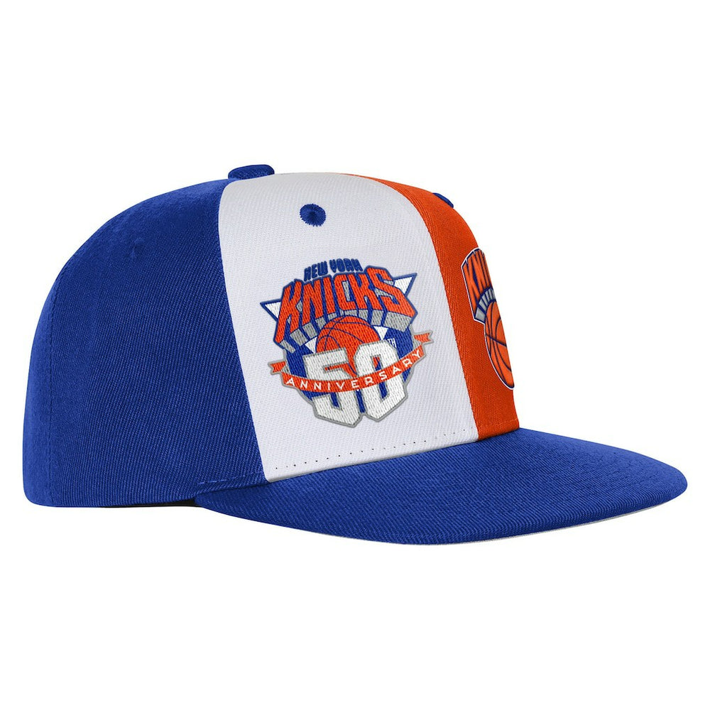 Blue New York Knicks Youth 50th Anniversary Duo Front Snapback Hat | NBA