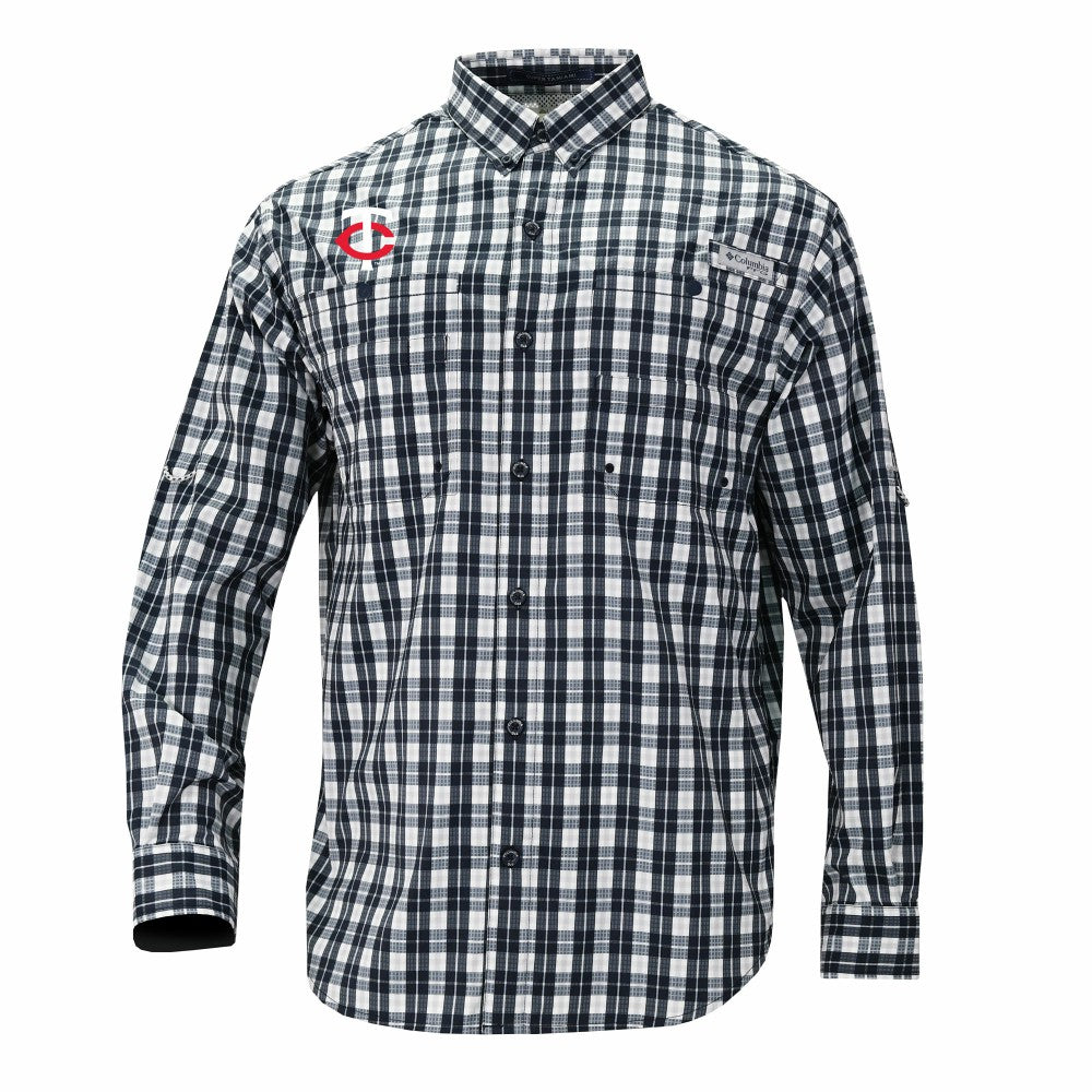 Minnesota Twins Columbia Super Tamiami Omni-Shade Long Sleeve Button-Down Shirt - MLB