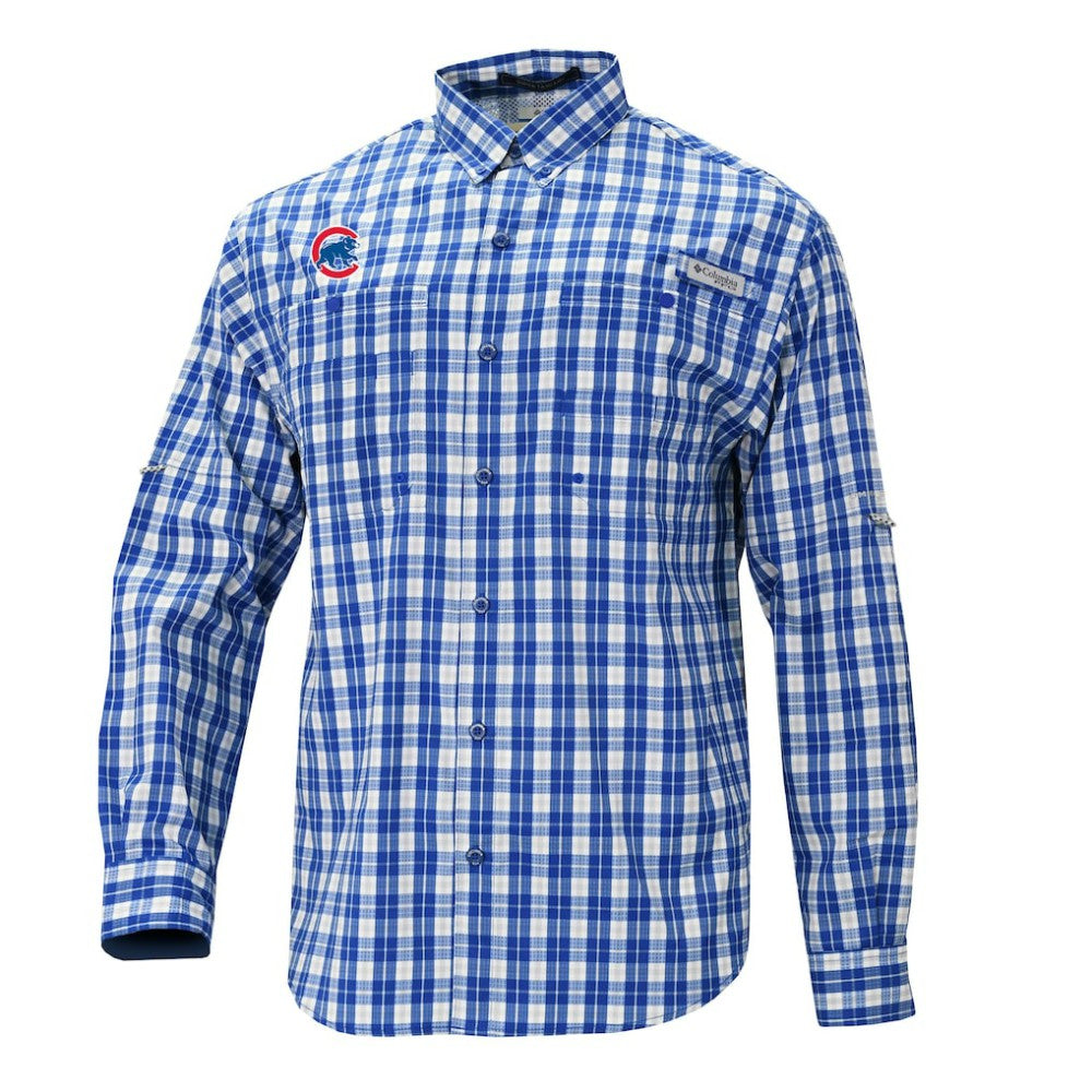 Chicago Cubs Columbia Super Tamiami Omni-Shade Long Sleeve Button-Down Shirt - MLB