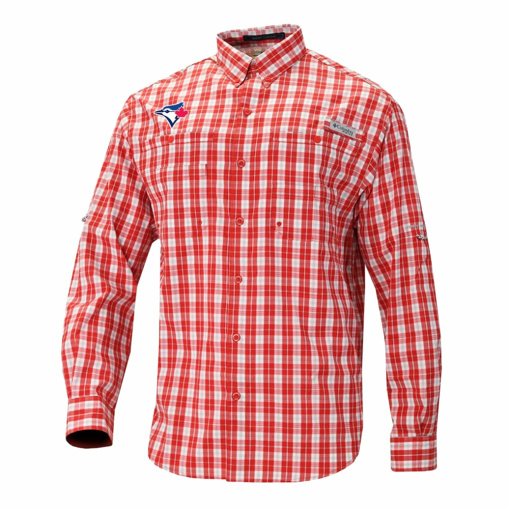 Toronto Blue Jays Columbia Super Tamiami Omni-Shade Long Sleeve Button-Down Shirt - MLB