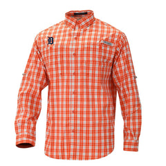 Detroit Tigers Columbia Super Tamiami Omni-Shade Long Sleeve Button-Down Shirt - MLB