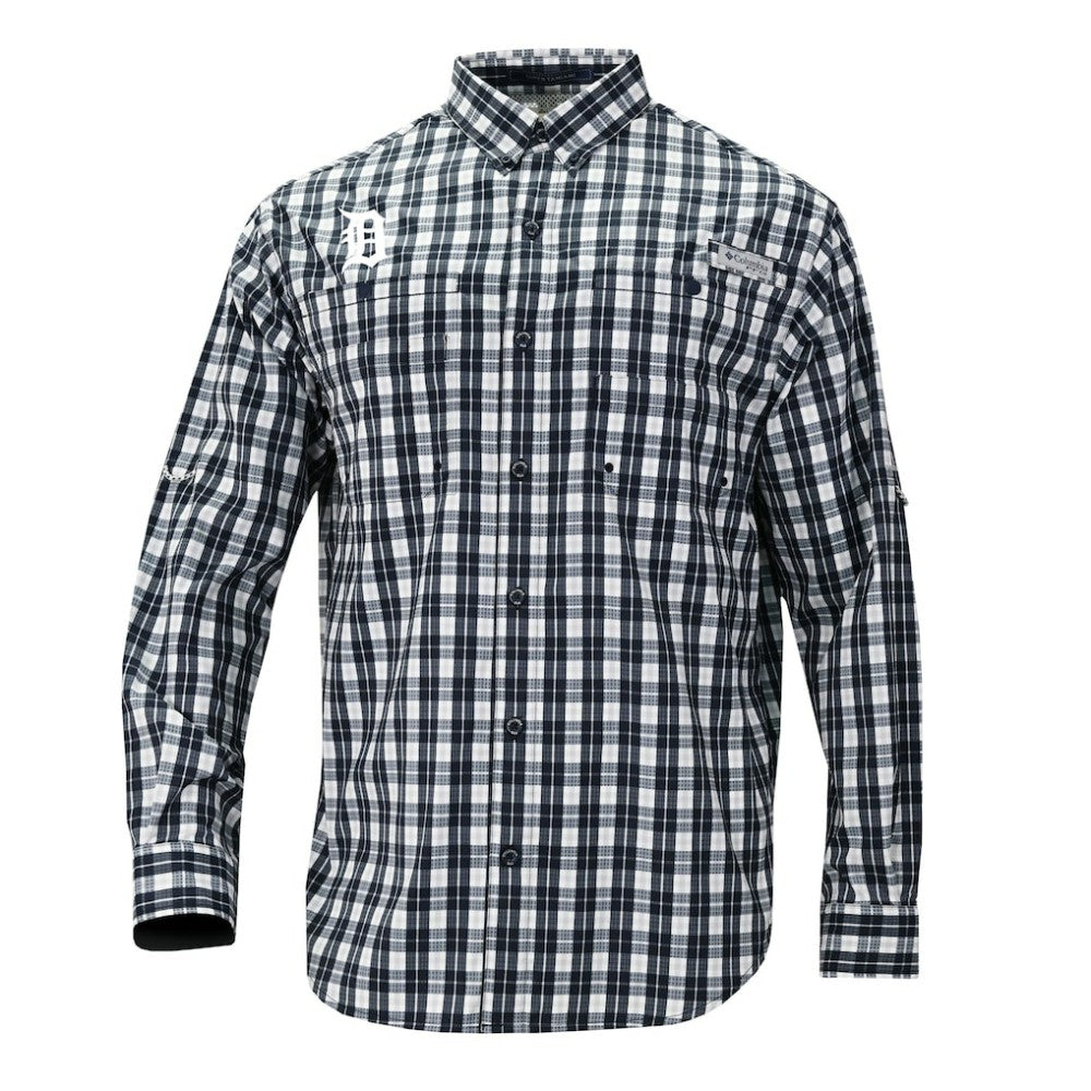 Detroit Tigers Columbia Super Tamiami Omni-Shade Long Sleeve Button-Down Shirt - MLB