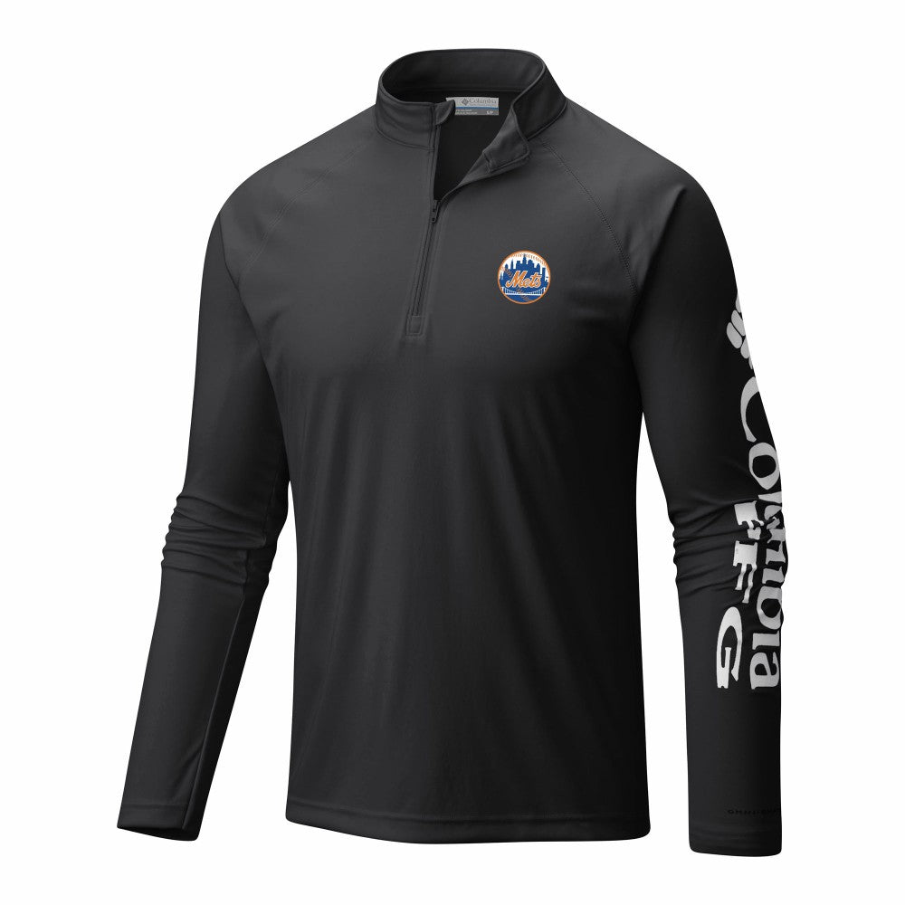 New York Mets Columbia Terminal Tackle Omni-Wick Raglan Quarter-Zip Pullover - MLB Pullover