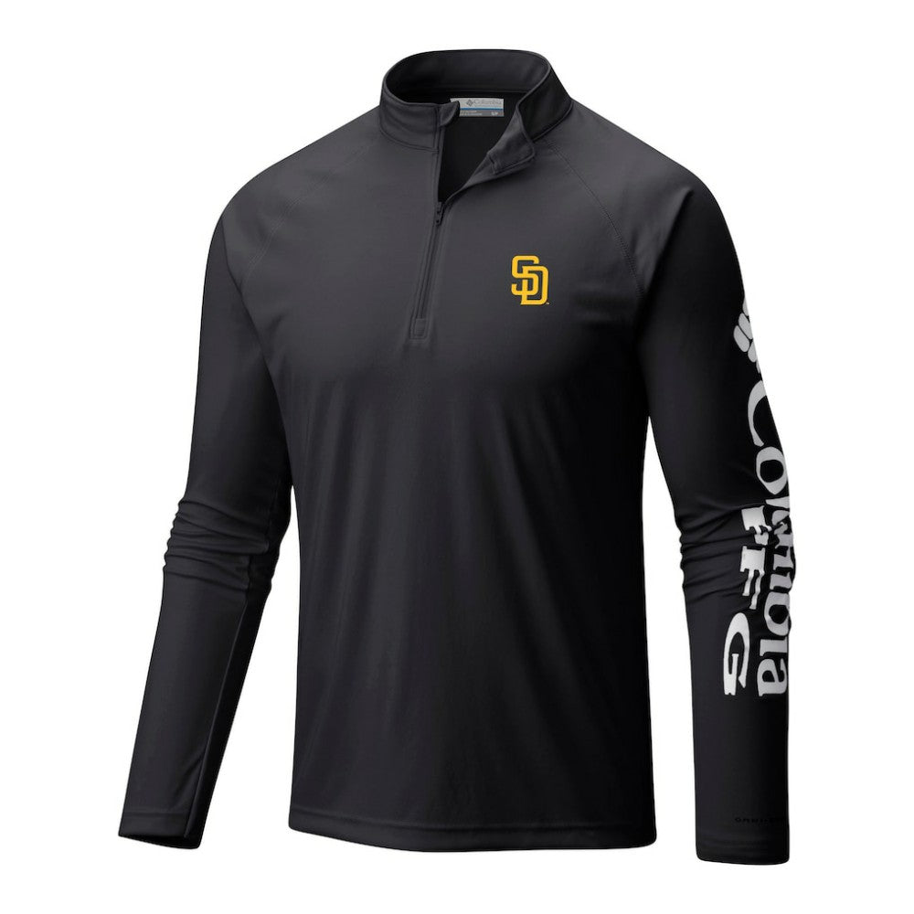 San Diego Padres Columbia Terminal Tackle Omni-Wick Raglan Quarter-Zip Pullover - MLB Pullover