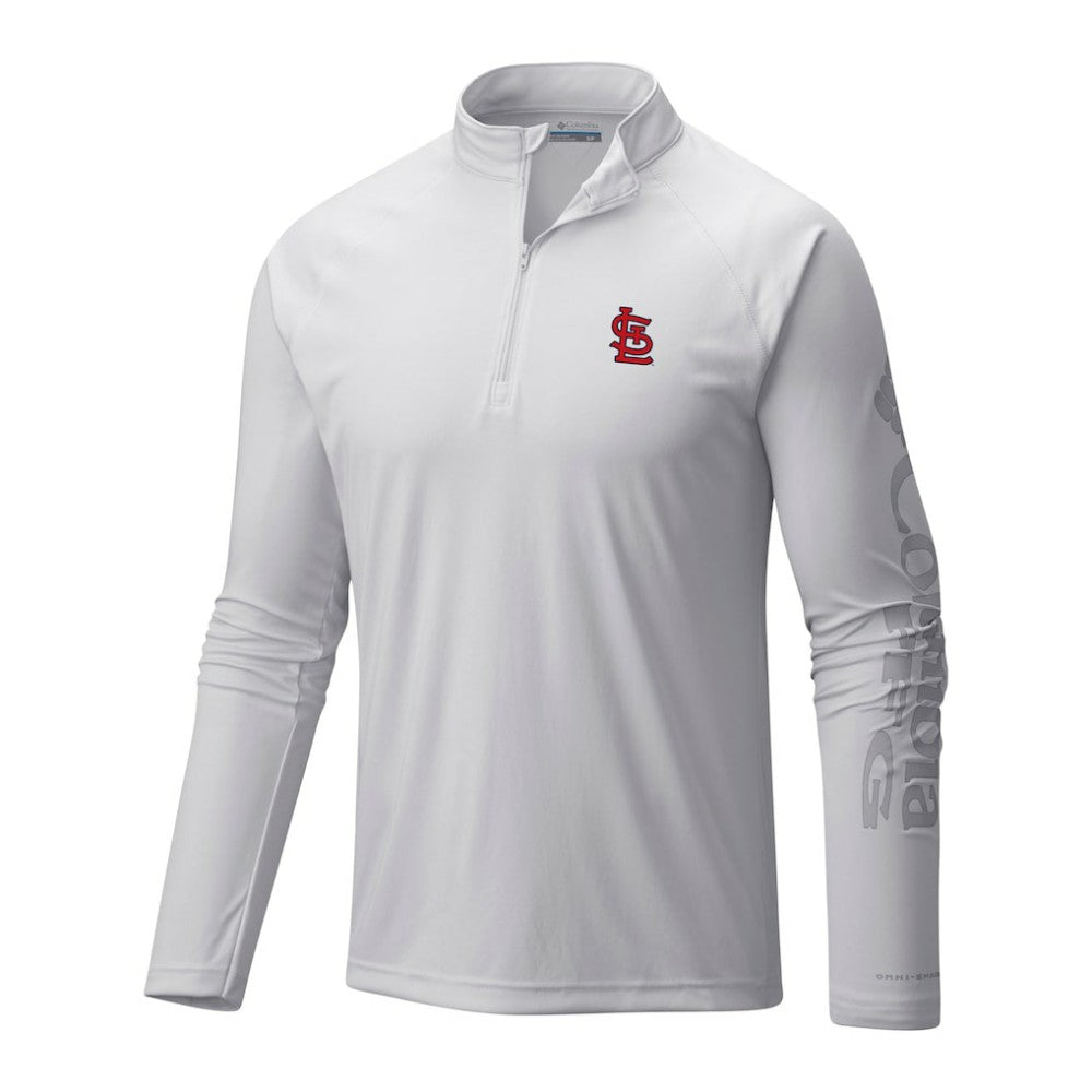 St. Louis Cardinals Columbia Terminal Tackle Omni-Wick Raglan Quarter-Zip Pullover - MLB Pullover