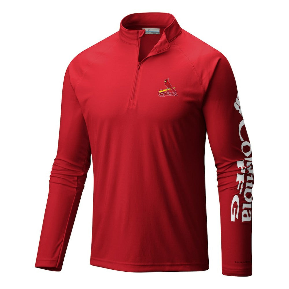 St. Louis Cardinals Columbia Terminal Tackle Omni-Wick Raglan Quarter-Zip Pullover - MLB Pullover